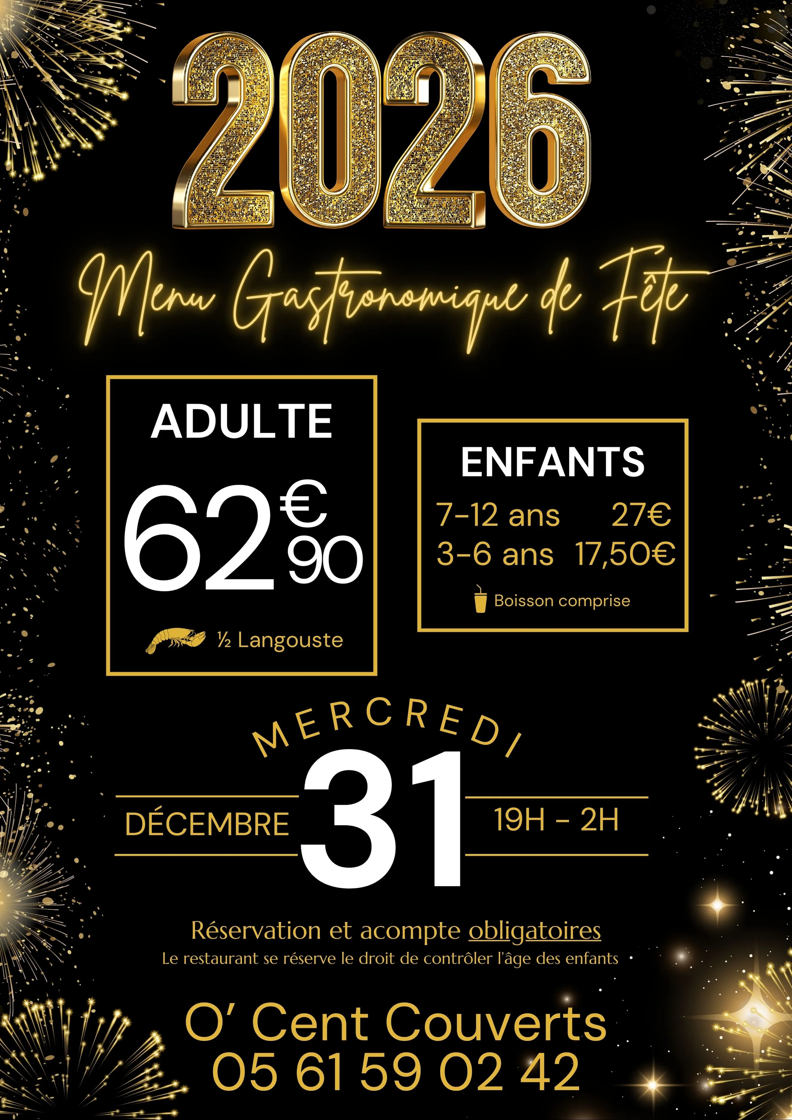 Menu Nouvel An O Cent Couverts